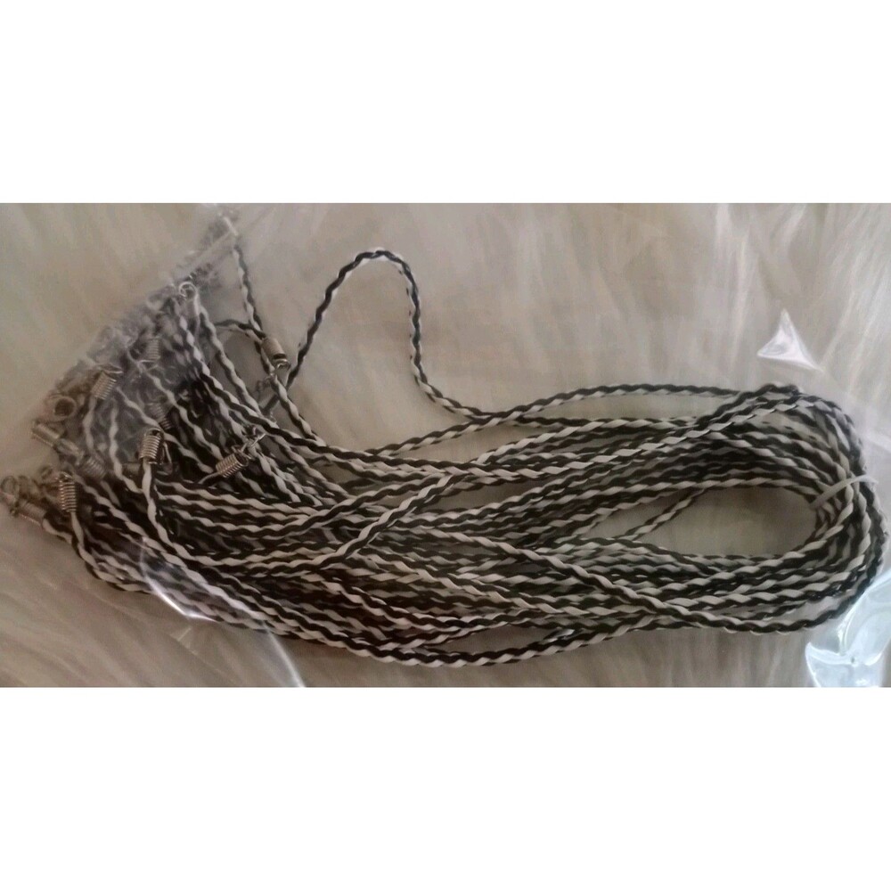 New Braided Faux Leather Necklace Cord for Pendants Black & White 17" + Extender